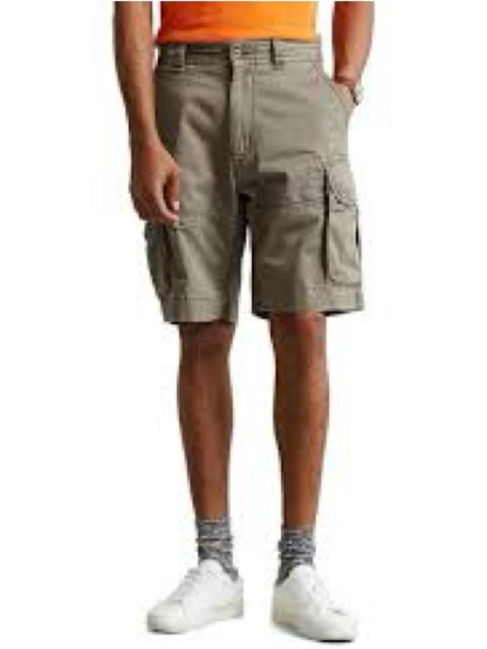 RALPH LAUREN POLO JEANS olive army green cargo pocket cotton shorts long 12”